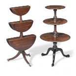 Two George III mahogany dumb waiters (2)