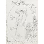 John Stanton Ward R.A. (British, 1917-2007) Sketch of Joyce Grenfell and letter to Jean Barker, B...