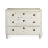 A Gustavian painted pine commode