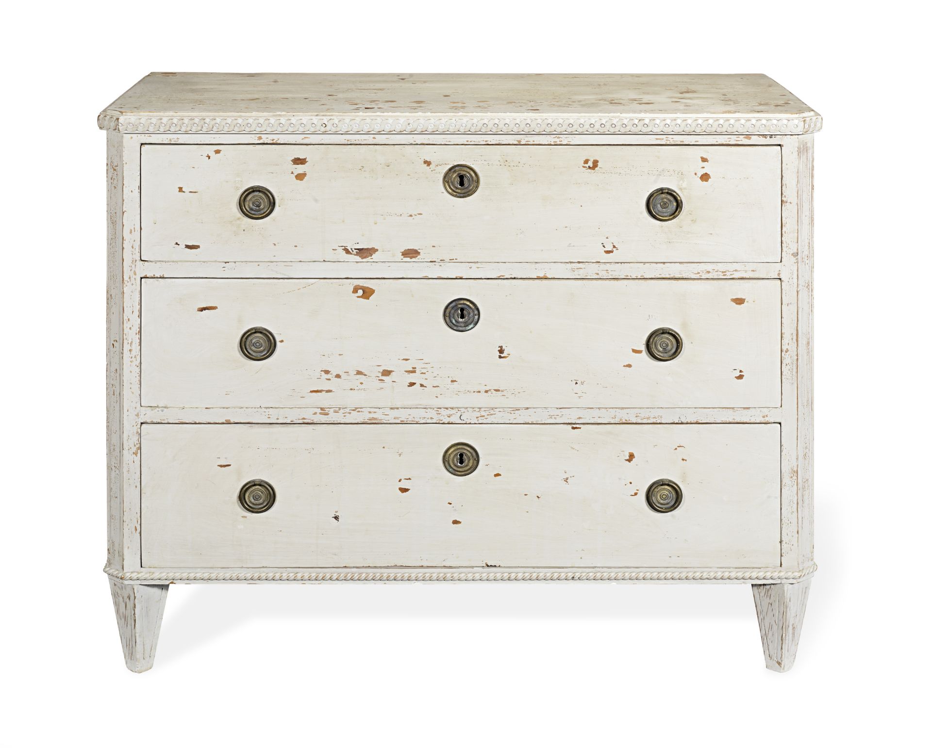 A Gustavian painted pine commode