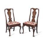 A matched set of six Queen Anne walnut dining chairs (6)