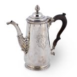An 18th century Irish silver coffee pot Andrew Goodwin, also harp and Hibernia marks, Dublin, no ...