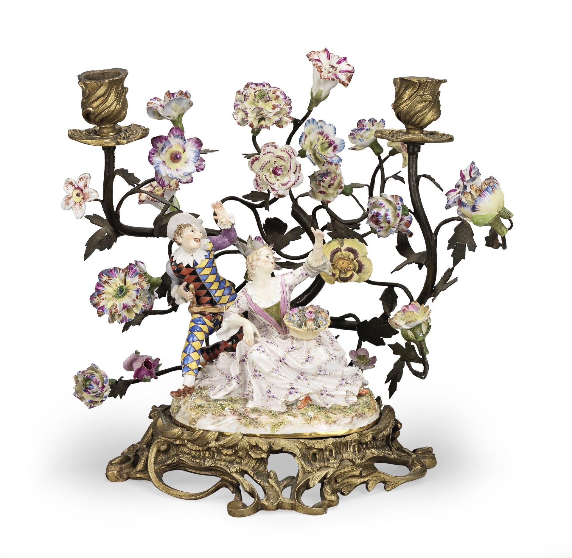 A Meissen group of Harlequin and Columbine, early 19th Century