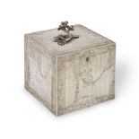 A George III silver tea caddy Augustine le Sage, London 1767