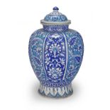 A large Multan pottery vase and cover, late 19th Century