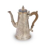 A George II silver coffee pot Robert Lucas, London, 1733