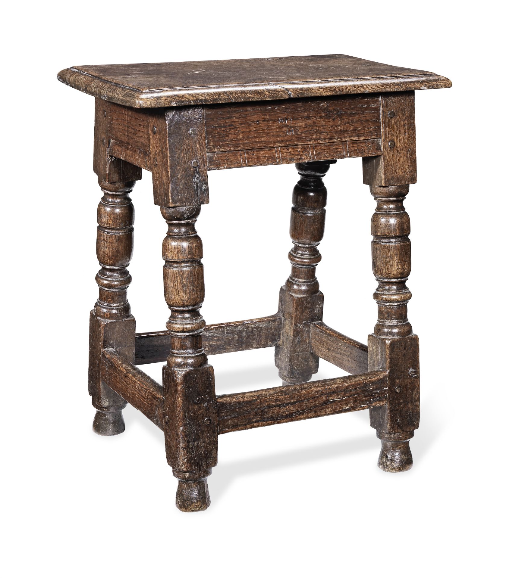 A late 17th century oak joint stool