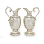 A pair of silver ewers Garrard, London 1972