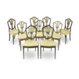 A matched set of nine George III painted dining chairs In the manner of Seddon (9)