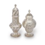 Two Victorian silver sugar casters George Maudsley Jackson, London 1894, and Samuel Walton Smith,...