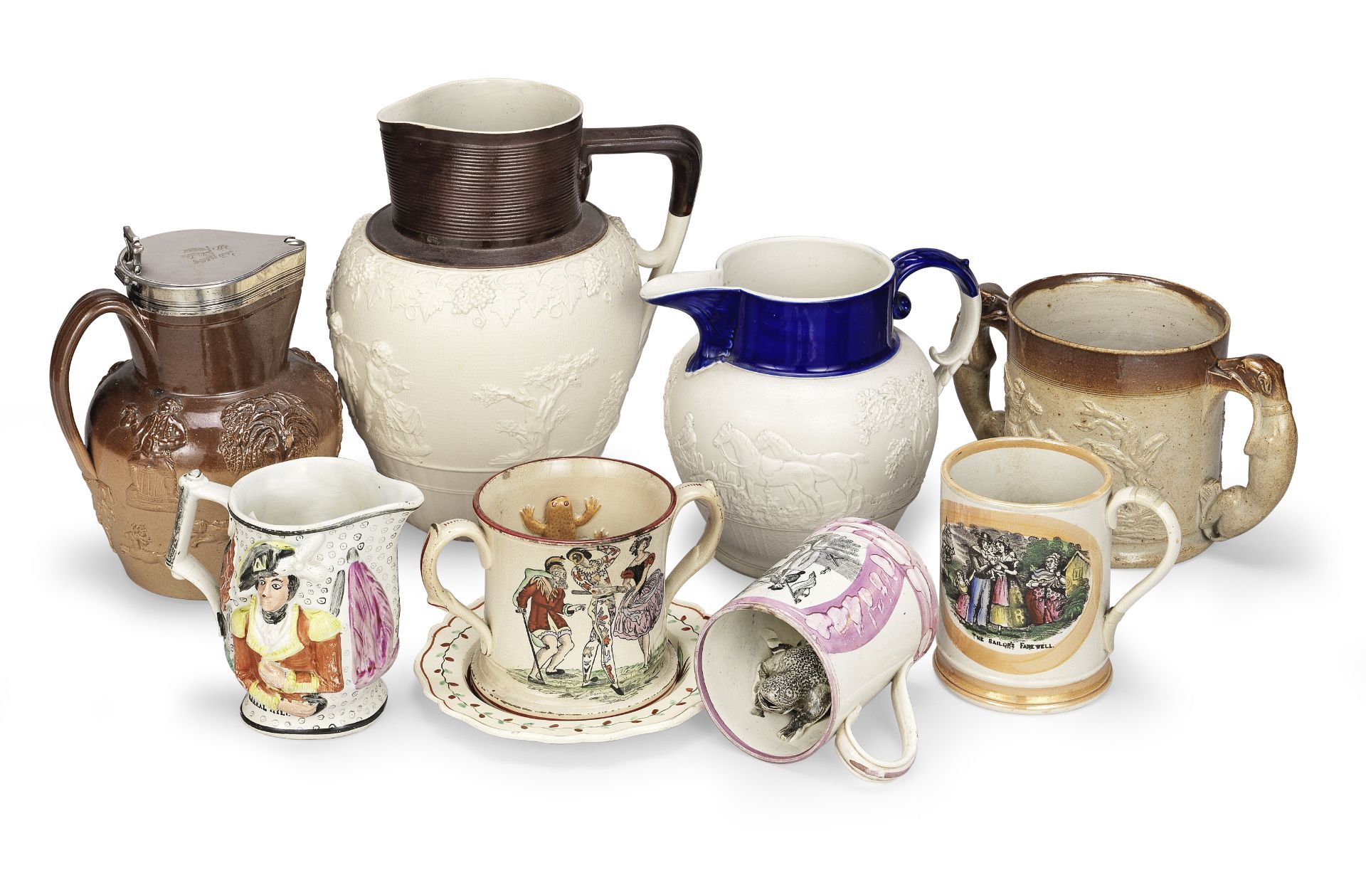 A group of English pottery, 19th Century