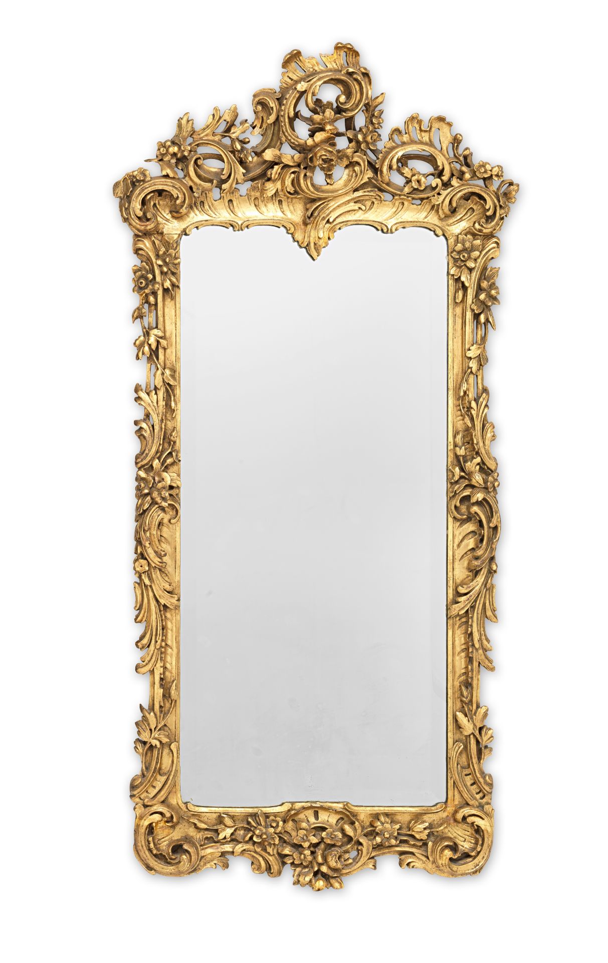 A pair of early 20th century carved giltwood mirrorsIn the Rococo style (2)