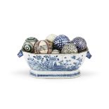 A collection of twelve Scottish pottery carpet balls Late 19th century (14)
