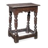 A late 17th century oak joint stool