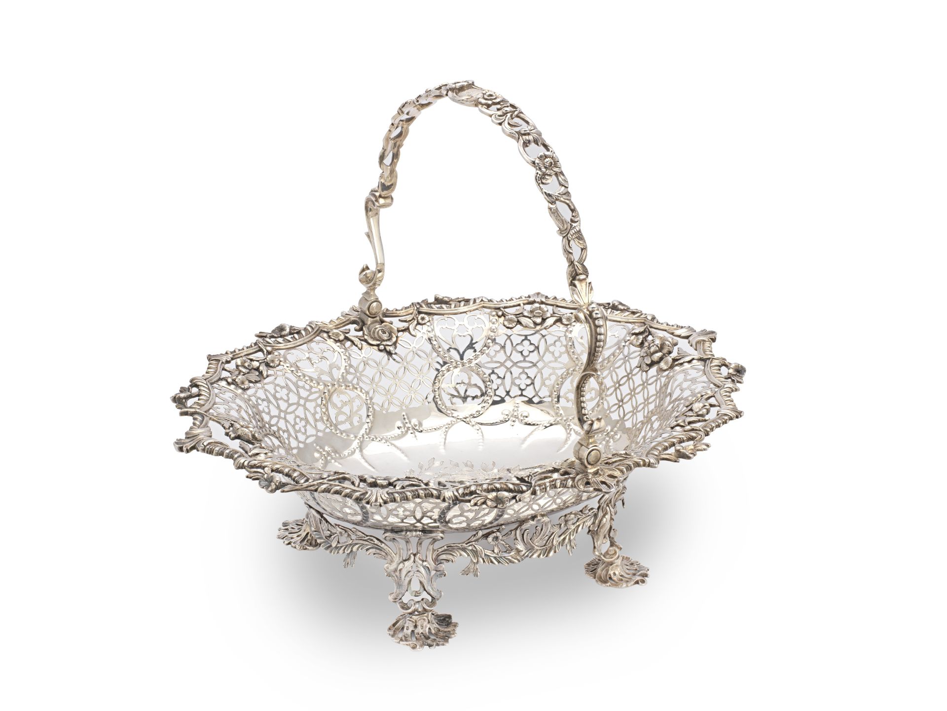 A George III silver basket S. Herbert & Co, London 1767