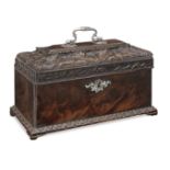 A Fine George II mahogany tea caddy