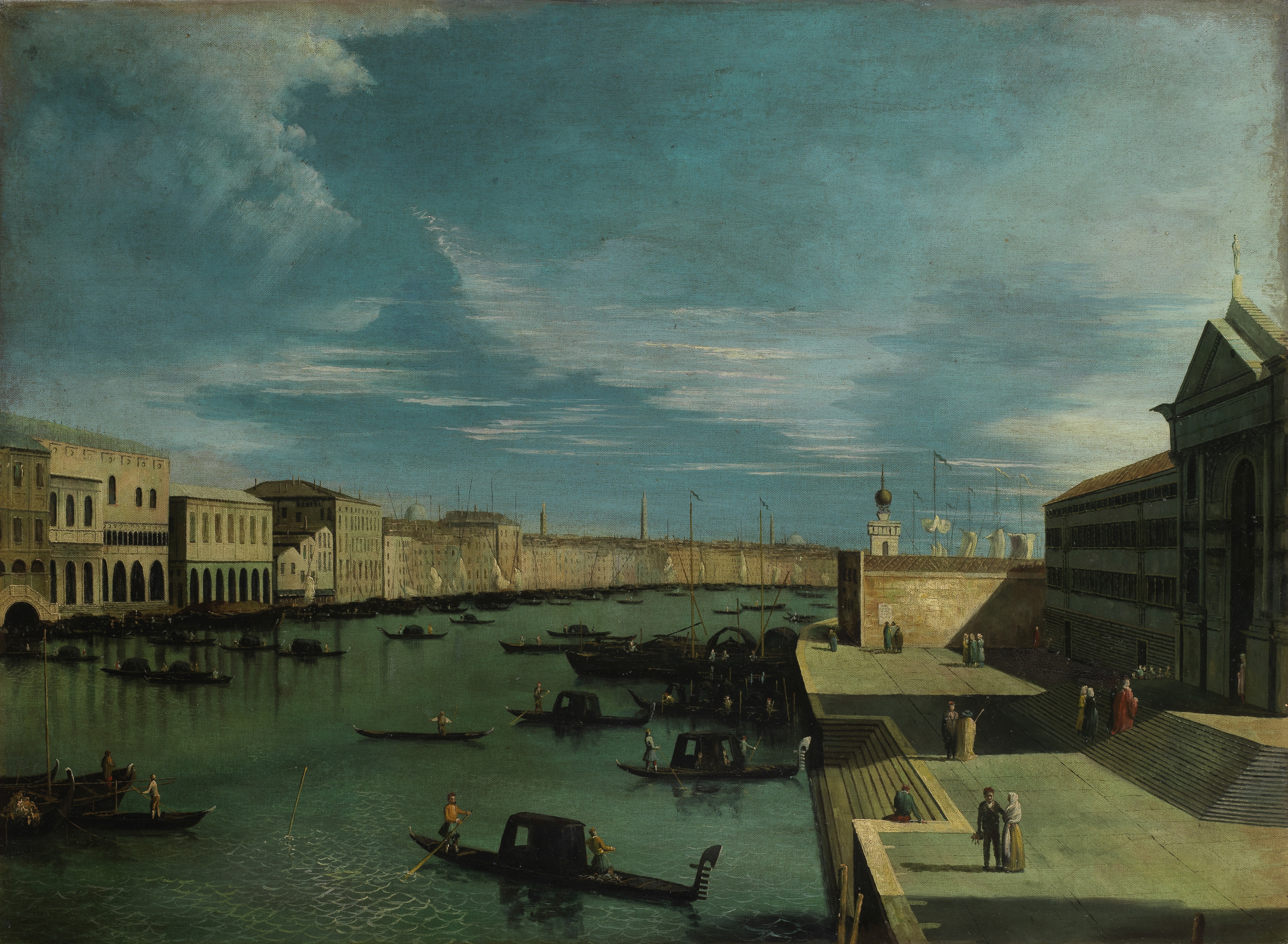 Manner of Antonio Canal, called il Canaletto, 20th Century The Grand Canal, Venice, from Santa Ma...