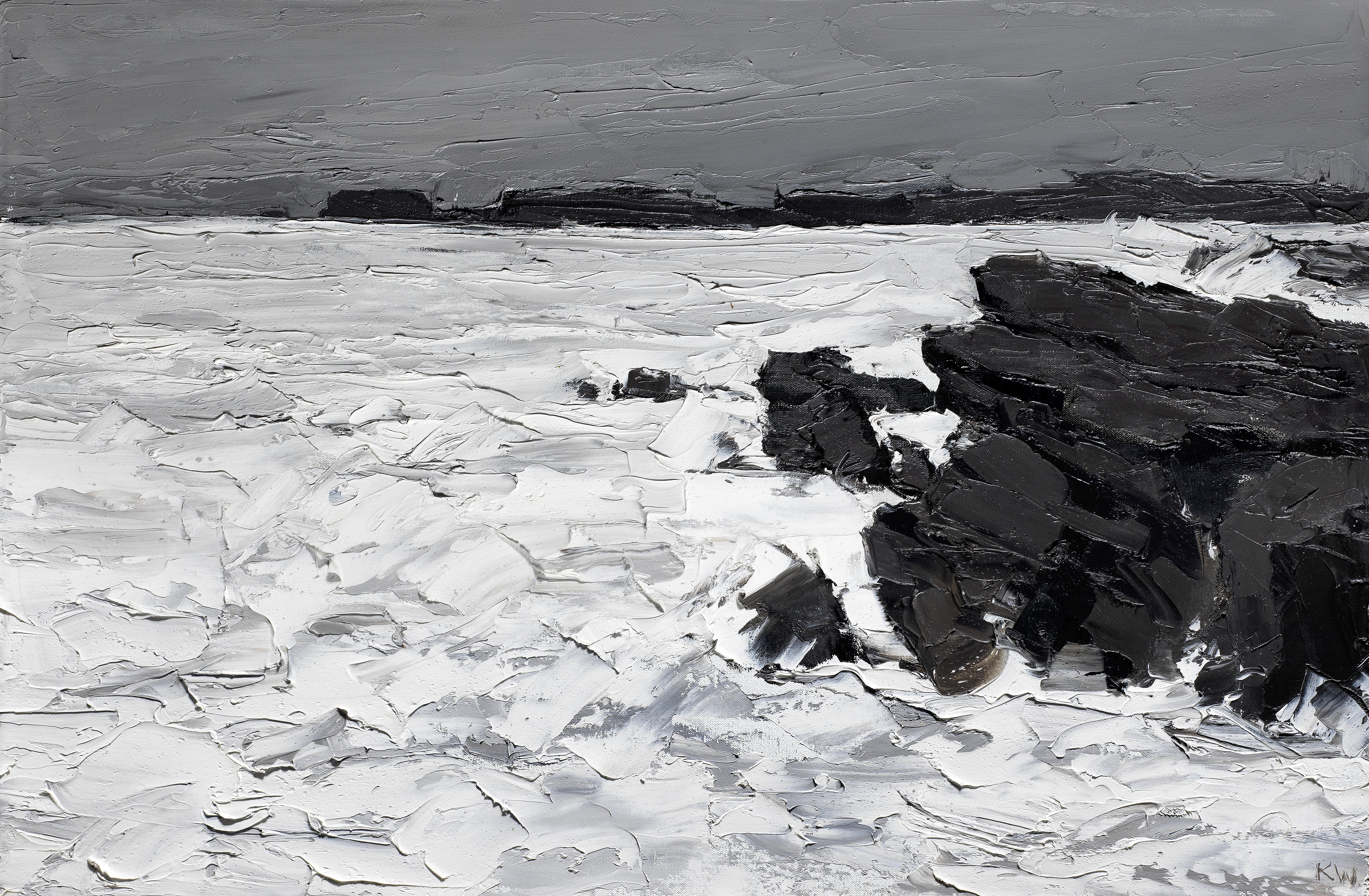 Sir Kyffin Williams R.A. (British, 1918-2006) Storm, Anglesey 50.8 x 76.1 cm. (20 x 30 in.)