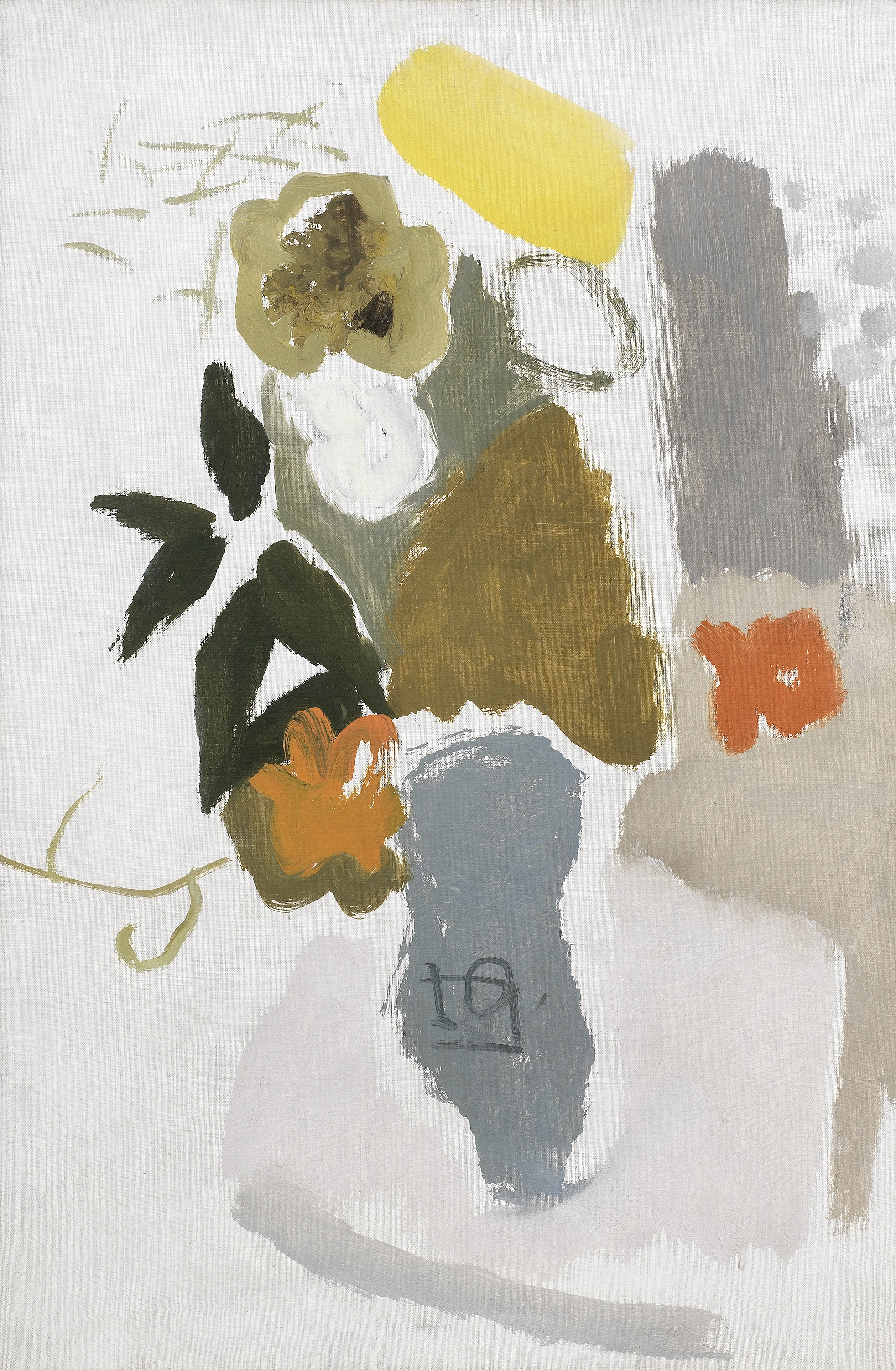 Ivon Hitchens (British, 1893-1979) Dahlias in a Grey Vase 75 x 50.8 cm. (29 1/2 x 20 in.) (Painte...