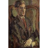 Duncan Grant (British, 1885-1978) Portrait of Peter Morris Seated in a Wing Chair 76.2 x 50.8 cm....
