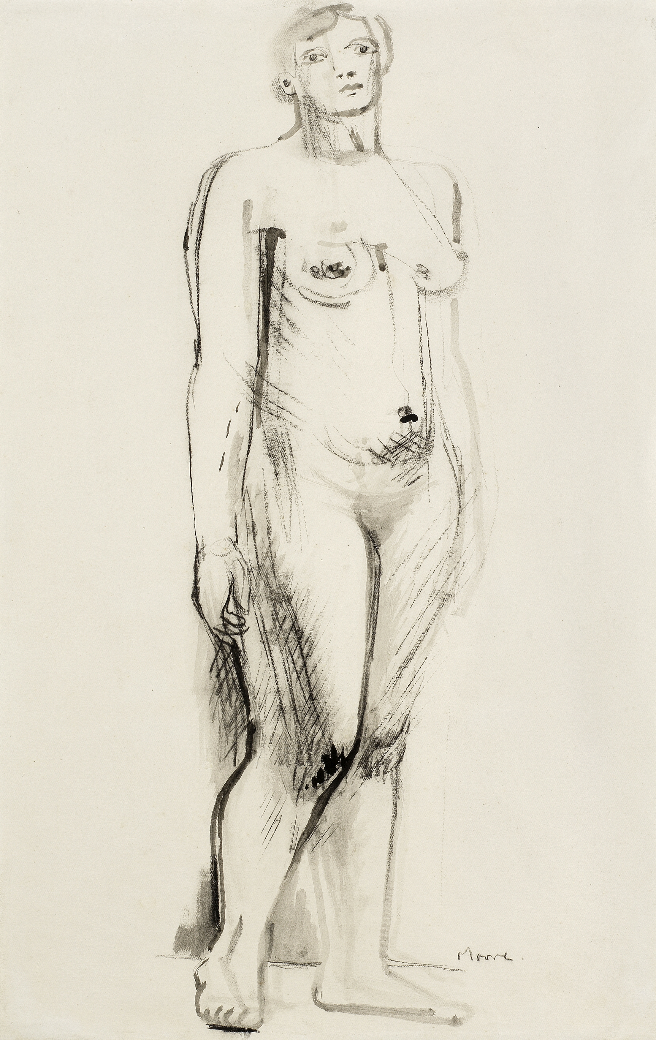 Henry Moore O.M., C.H. (British, 1898-1986) Standing Nude 56 x 33.5 cm. (22 x 14 in.) (Executed c...