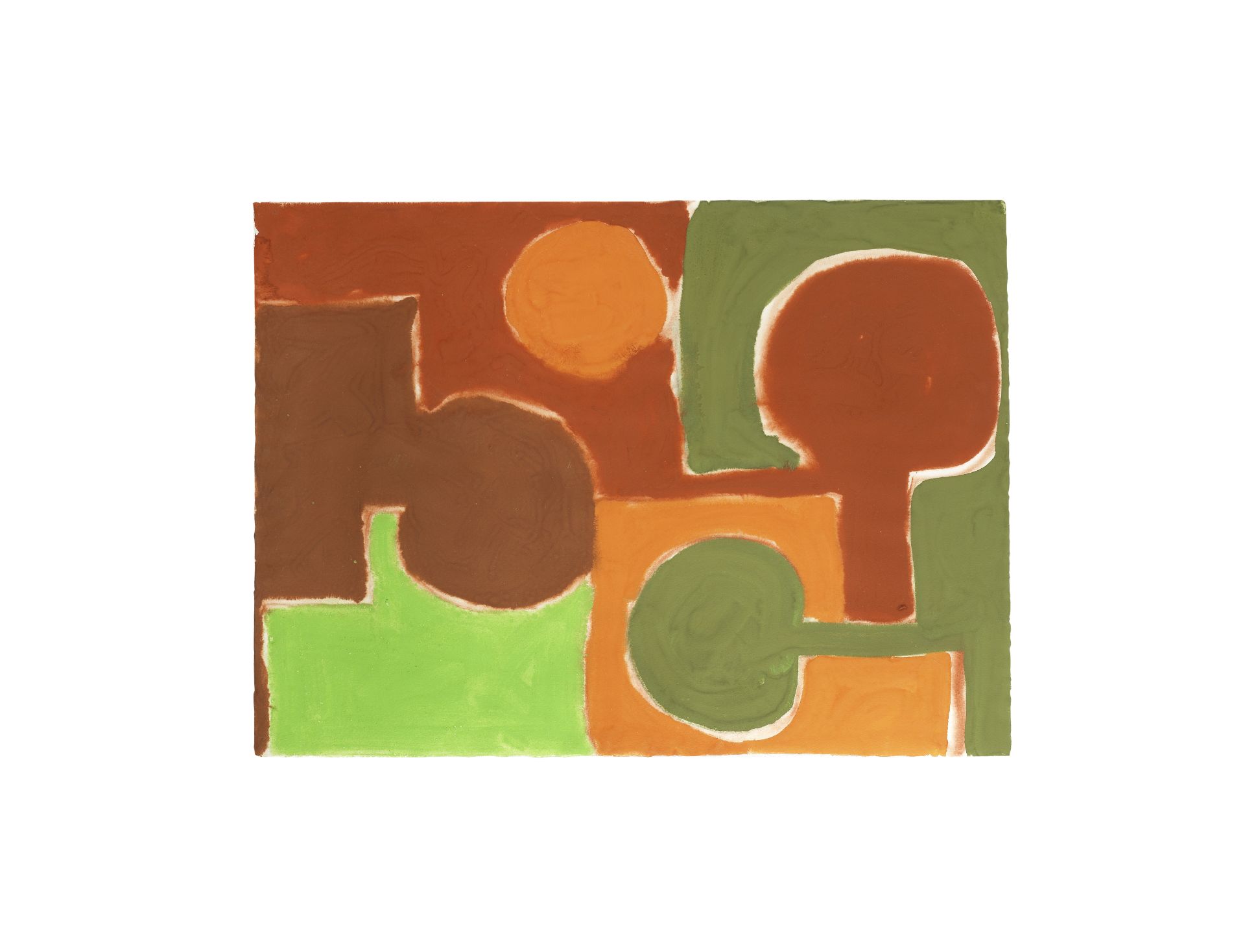 Patrick Heron (British, 1920-1999) Interlocking Browns and Olives : February 1966 57 x 78.2 cm. (...