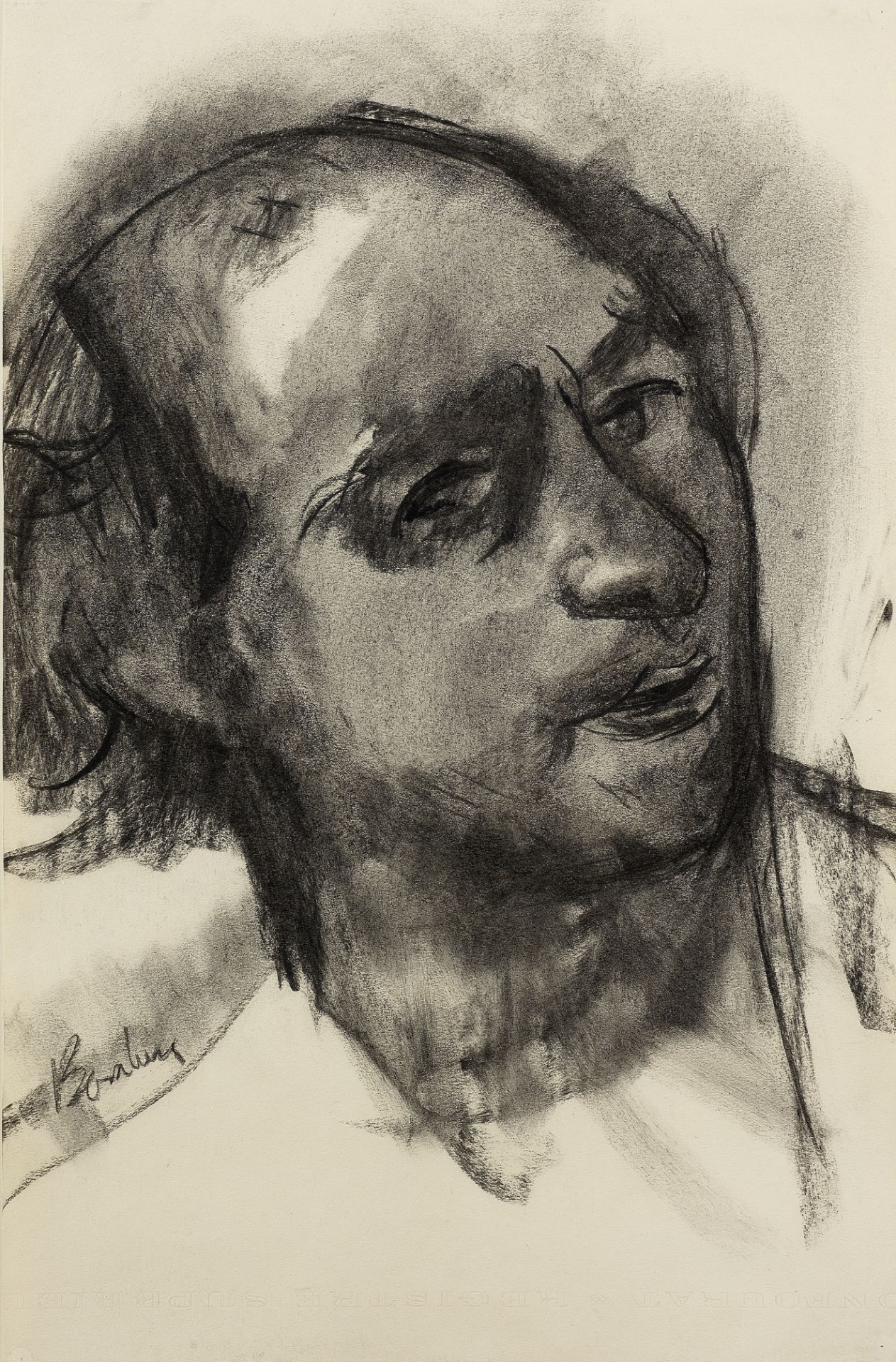 David Bomberg (British, 1890-1957) Self Portrait 50 x 32.3. cm. (19 5/8 x 12 5/8 in.) (Executed c...