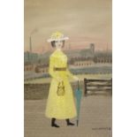 Helen Bradley (British, 1900-1979) Lady in Yellow Dress 27 x 18 cm. (10 5/8 x 7 1/8 in.)