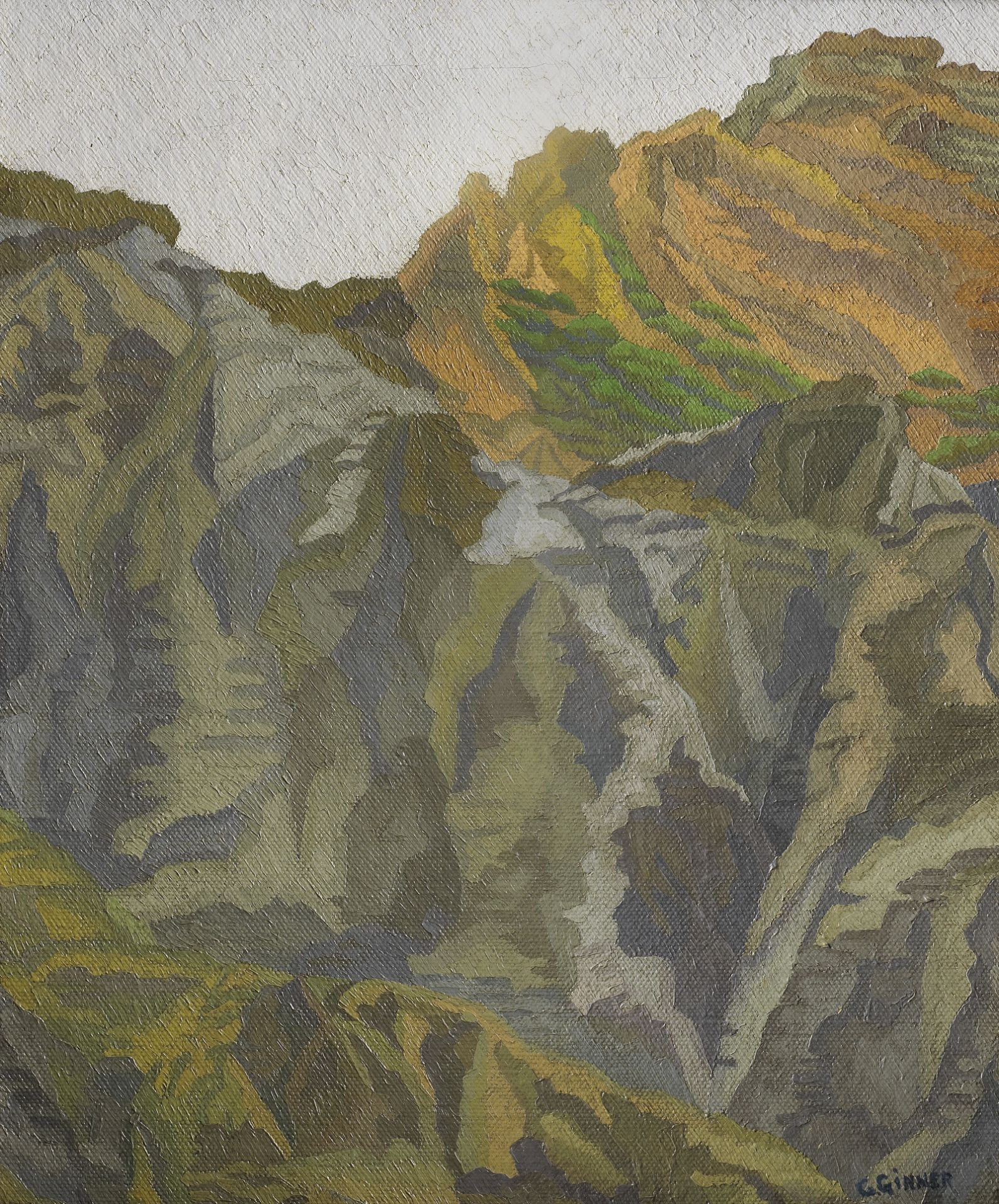 Charles Ginner A.R.A. (British, 1878-1952) Mountainous landscape 61.2 x 51.2 cm. (24 x 20 1/8 in.)