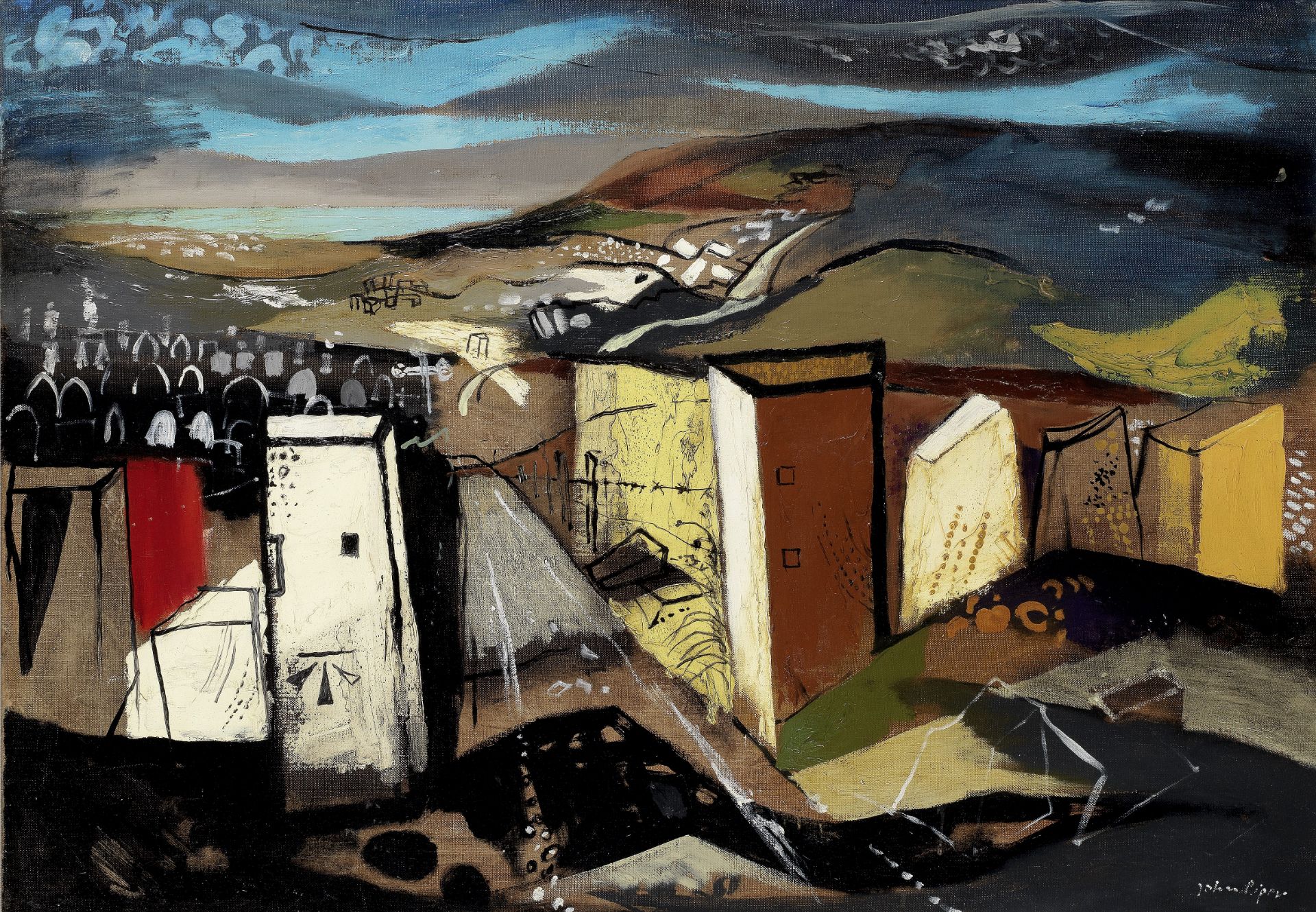 John Piper C.H. (British, 1903-1992) Stone Gate, Portland 71.8 x 102 cm. (28 1/4 x 40 1/8 in.) (P...