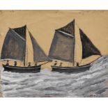 Alfred Wallis (British, 1855-1942) Fishing boats 24.3 x 30 cm. (9 1/2 x 11 7/8 in.)