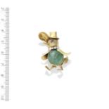 AN EMERALD DUCK BROOCH, CIRCA 1955