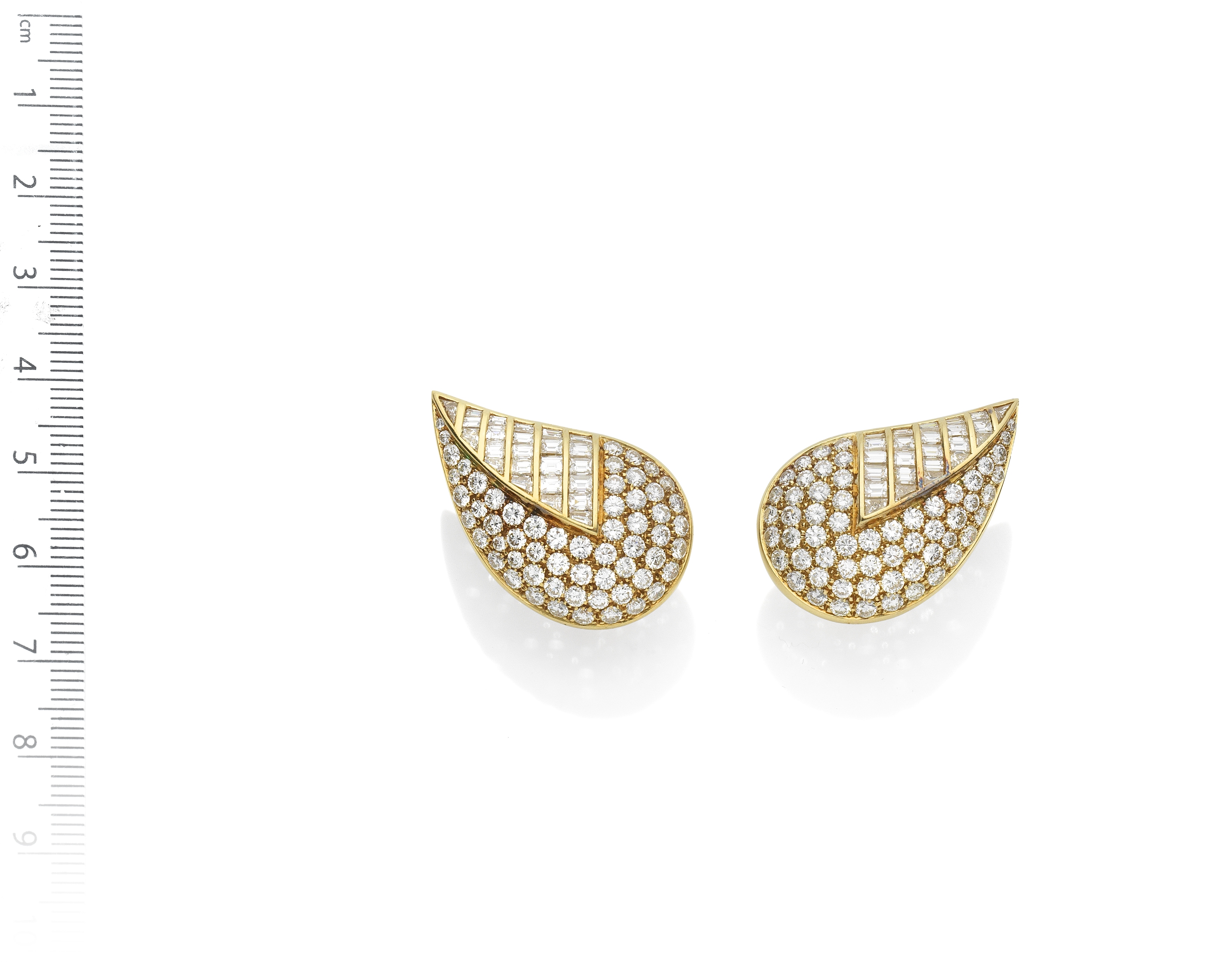 A PAIR OF DIAMOND LEAF EARCLIPS, BY FASANO