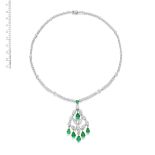 AN EMERALD AND DIAMOND 'CHANDELIER' NECKLACE, BY GRAFF