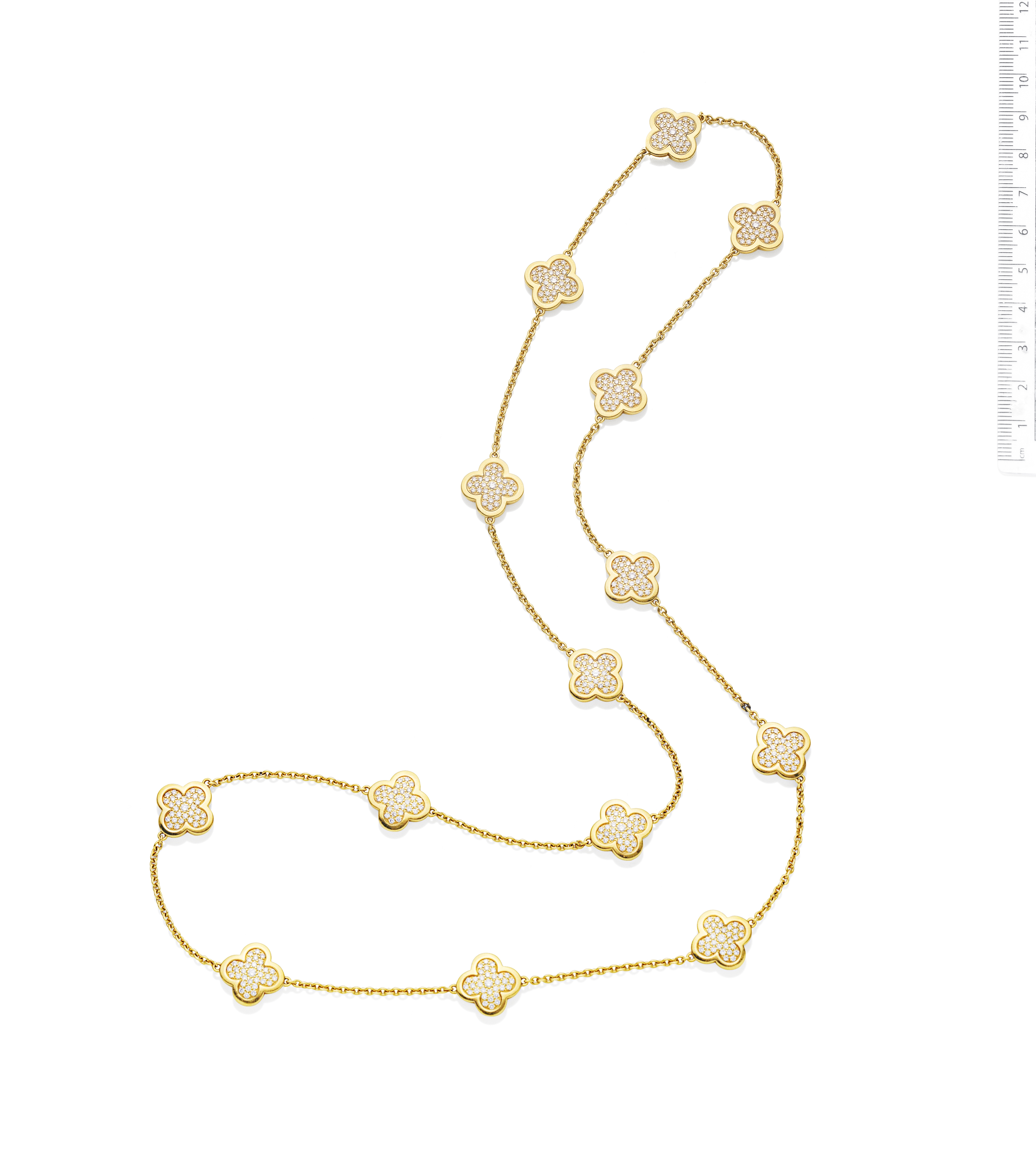 A DIAMOND 'ALHAMBRA' NECKLACE BY VAN CLEEF AND ARPELS