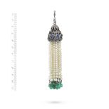 EARLY 20TH CENTURY PEARL AND GEM-SET TASSEL PENDANT