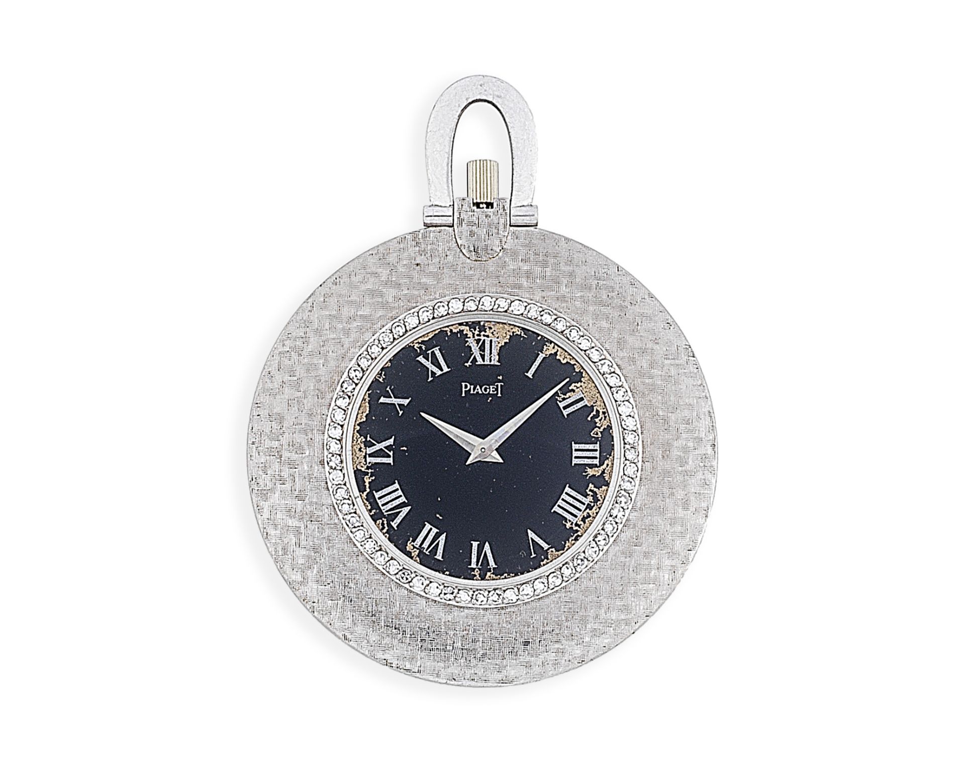 Piaget. An 18K white gold keyless wind open face slim pocket watch Circa 1930