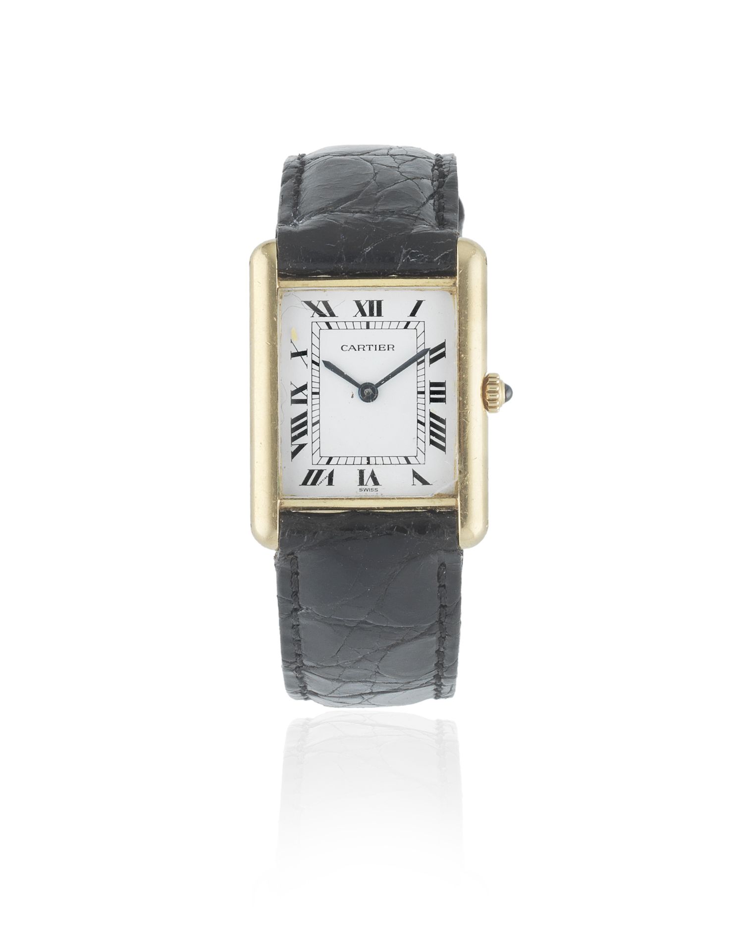 Cartier. An 18K gold quartz rectangular wristwatch Tank, Circa 1990