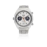 Heuer. A stainless steel automatic calendar chronograph bracelet watch Carrera, Ref: 1153, Circa...