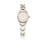 Rolex. A lady's stainless steel and gold automatic calendar bracelet watch Date, Ref: 6916, Circ...