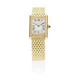 Cartier. A lady's 18K gold manual wind rectangular bracelet watch Tank, Ref: 0398, Circa 1990