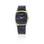 Piaget. An 18K gold manual wind tonneau form wristwatch with hardstone dial Ref: 9591, Circa 1970