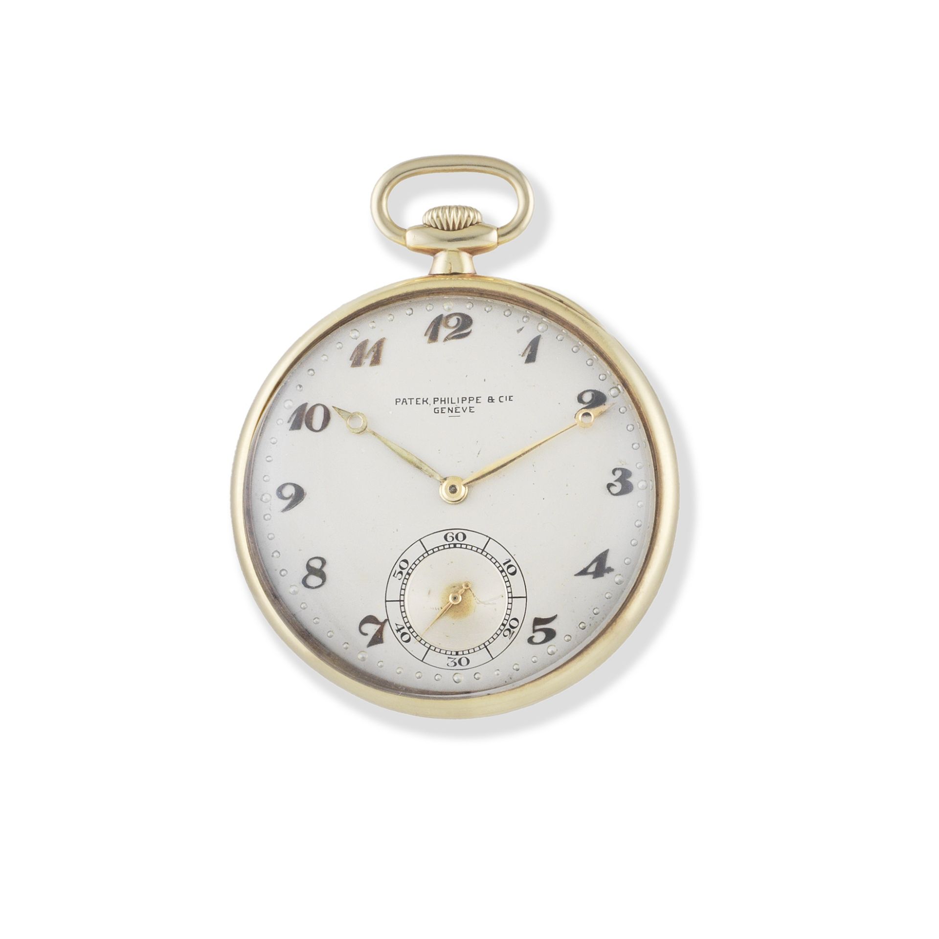 Patek Philippe. An 18K gold keyless wind open face pocket watch Circa 1925