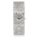 Piaget. A lady's 18K white gold manual wind square bracelet watch Ref: 9131 A17, Circa 1980