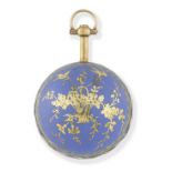 A continental gold and enamel key wind concealed ball form watch Circa 1790