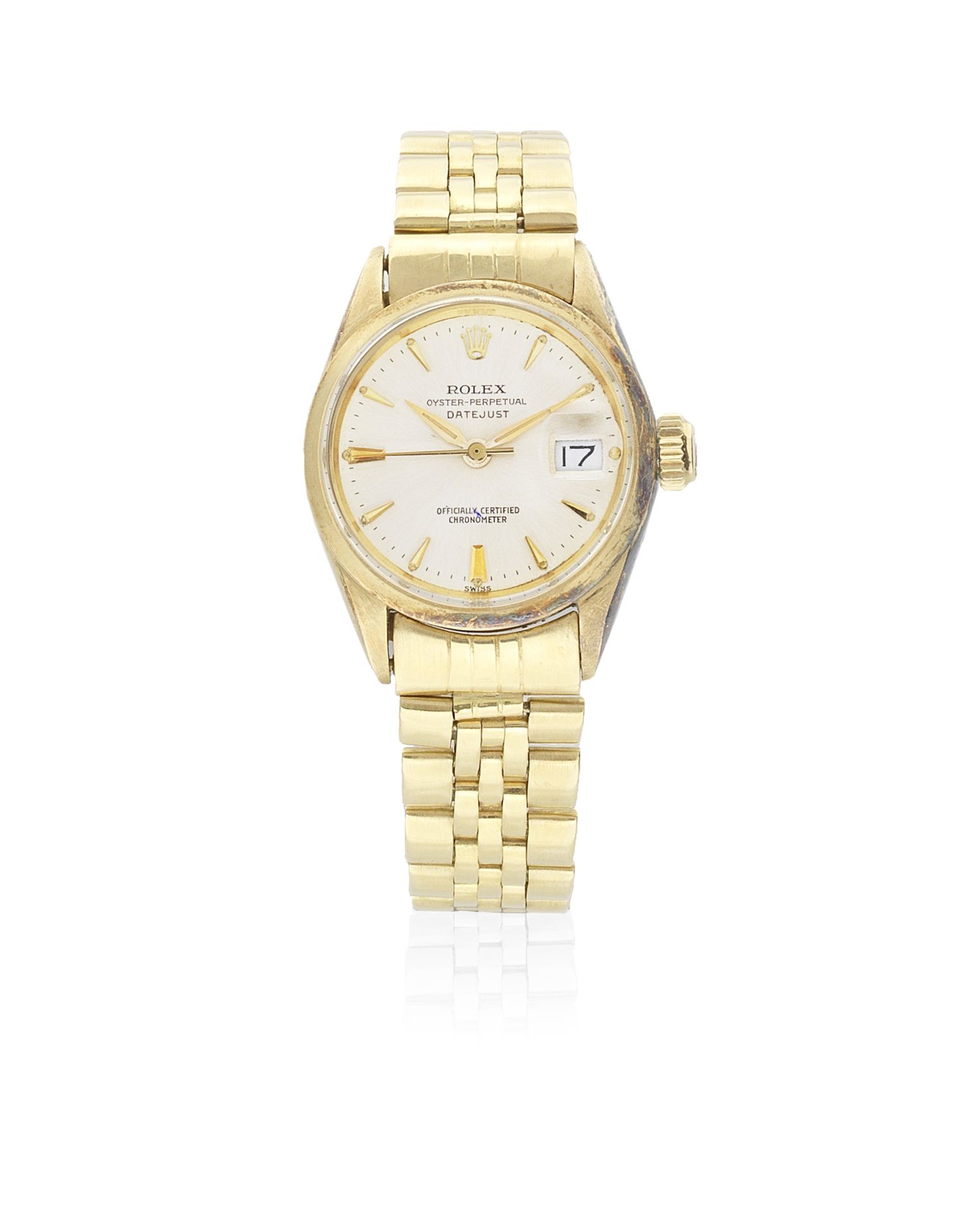 Rolex. A lady's 18K gold automatic calendar bracelet watch Datejust, Ref: 6516/6517, Circa 1963