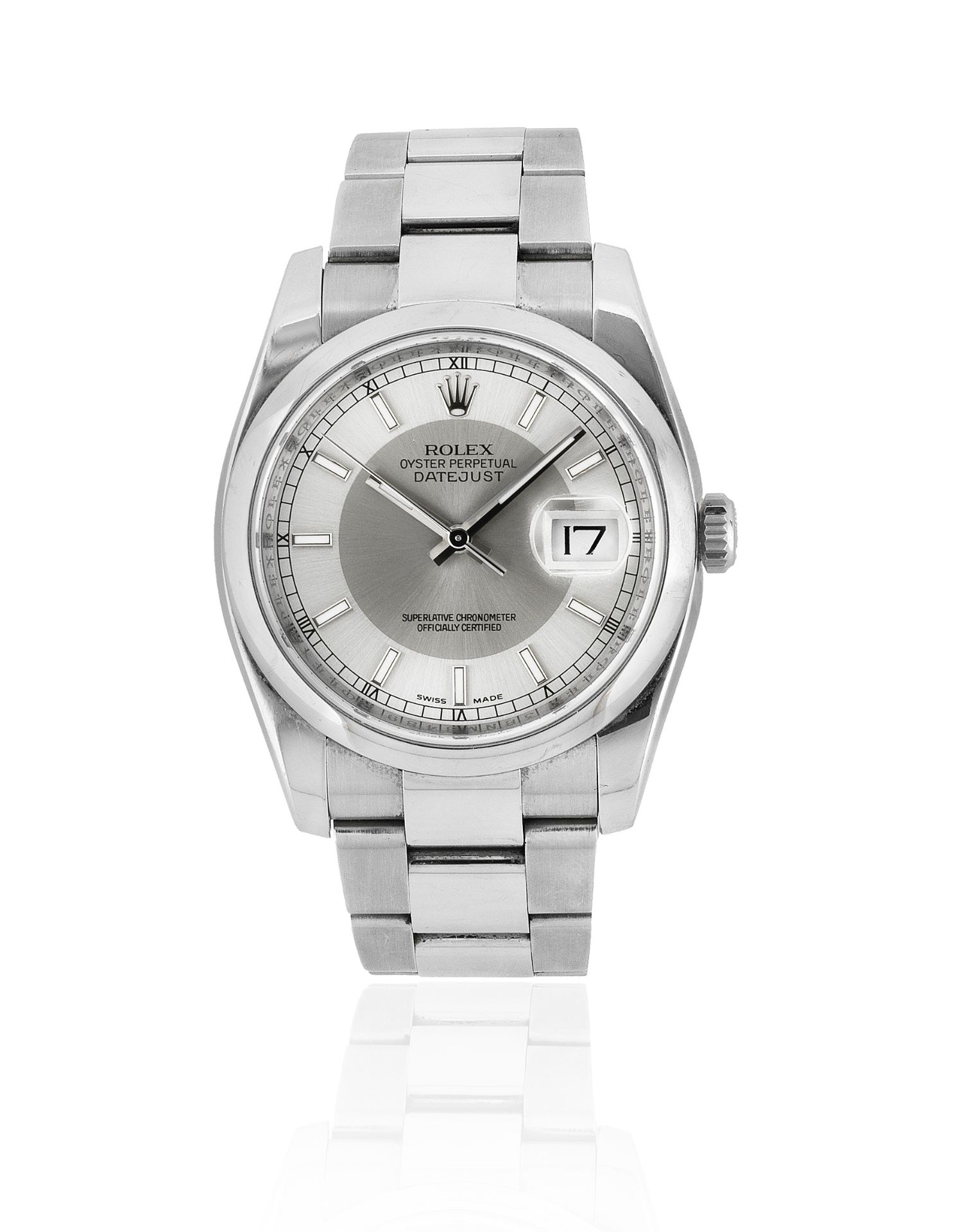 Rolex. A stainless steel automatic calendar bracelet watch Datejust, Ref: 116200, Circa 2010