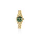 Rolex. A lady's 18K gold automatic calendar bracelet watch with malachite dial Datejust, Ref: 69...