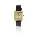 Omega. An 18K gold and platinum automatic square wristwatch Circa 1965
