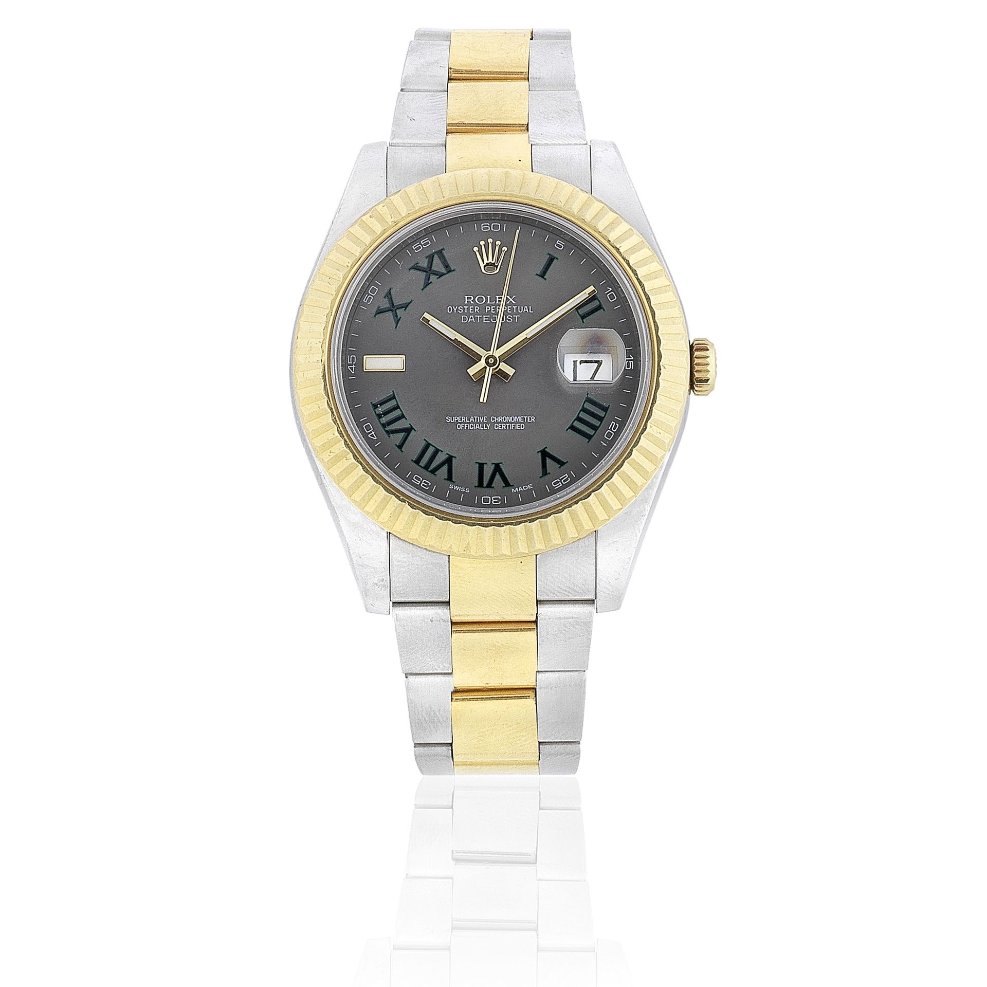 Rolex. A stainless steel and gold automatic calendar bracelet watch Datejust, Ref: 116333, Circa...